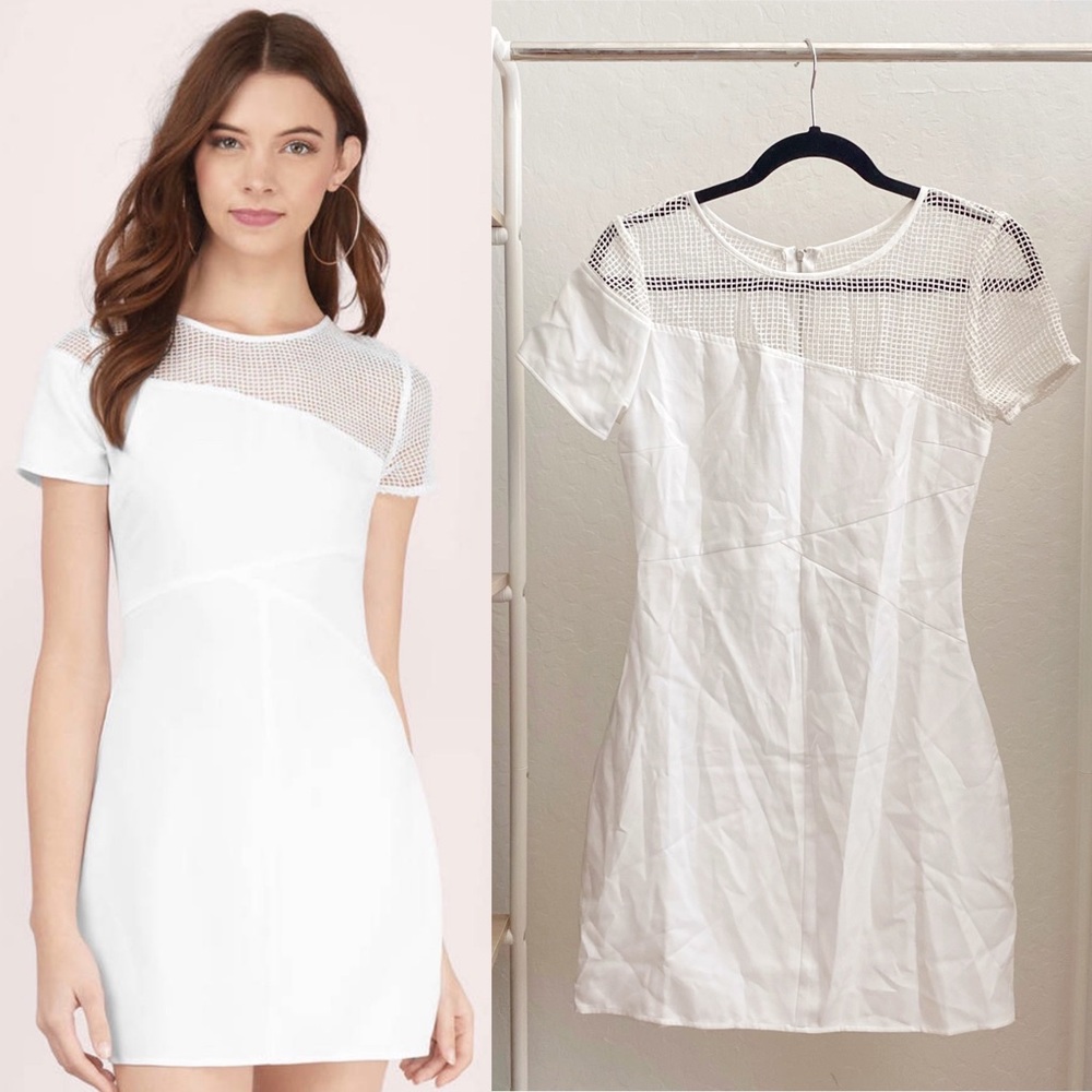 Tobi Asymmetrical White Bodycon Dress Small